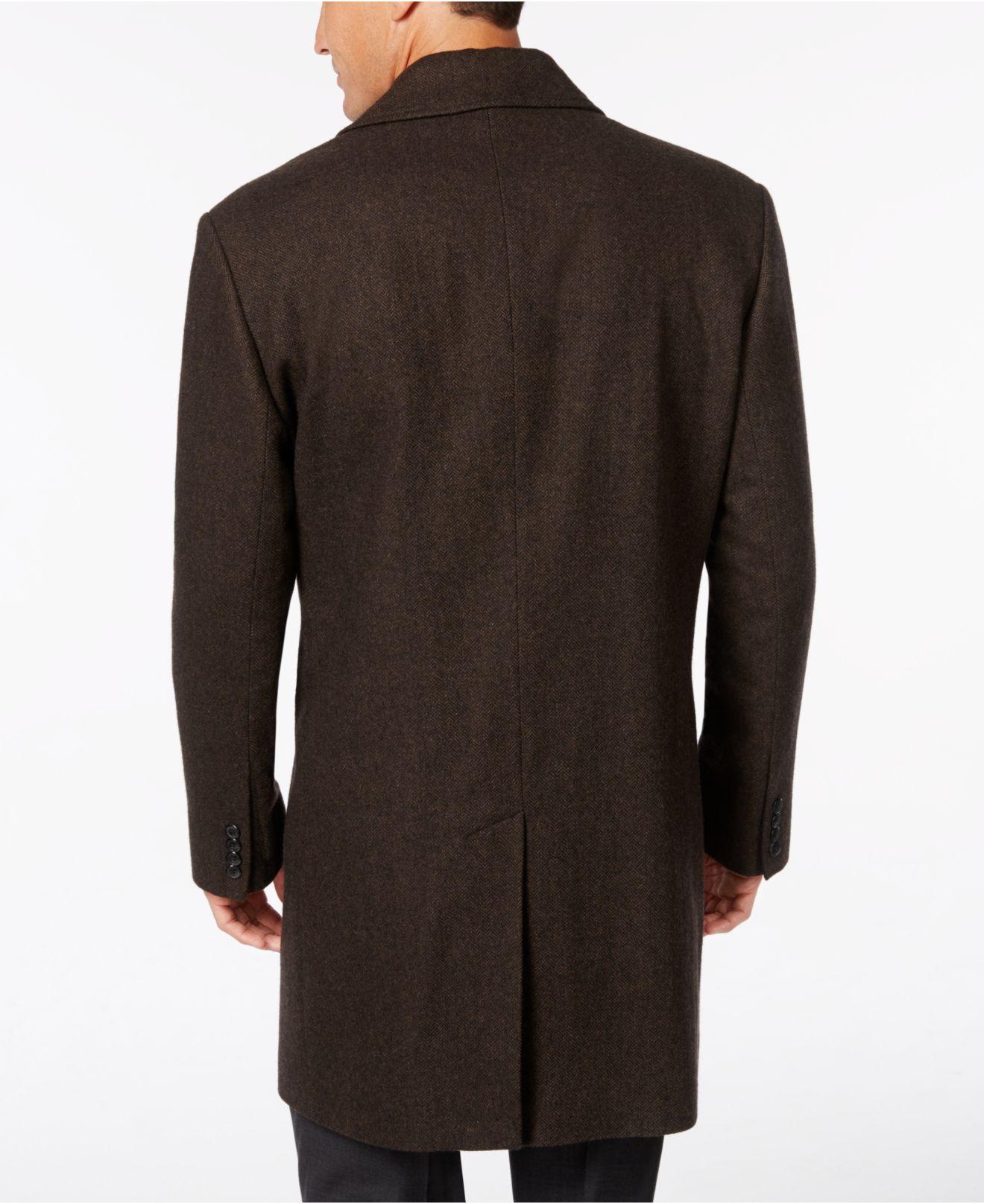 London Fog Coat Coventry Wool Blend Overcoat In Brown For Men Lyst