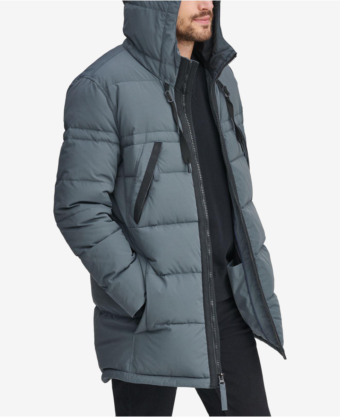 marc new york men's crinkle down hooded parka