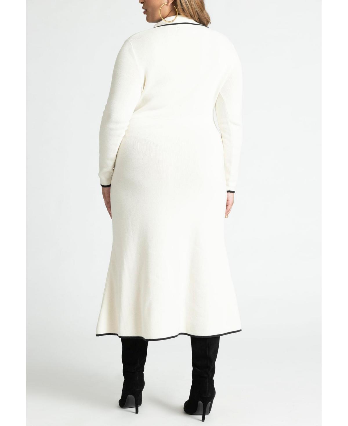 Eloquii Ribbed Sweater Dress With Collar in White Lyst