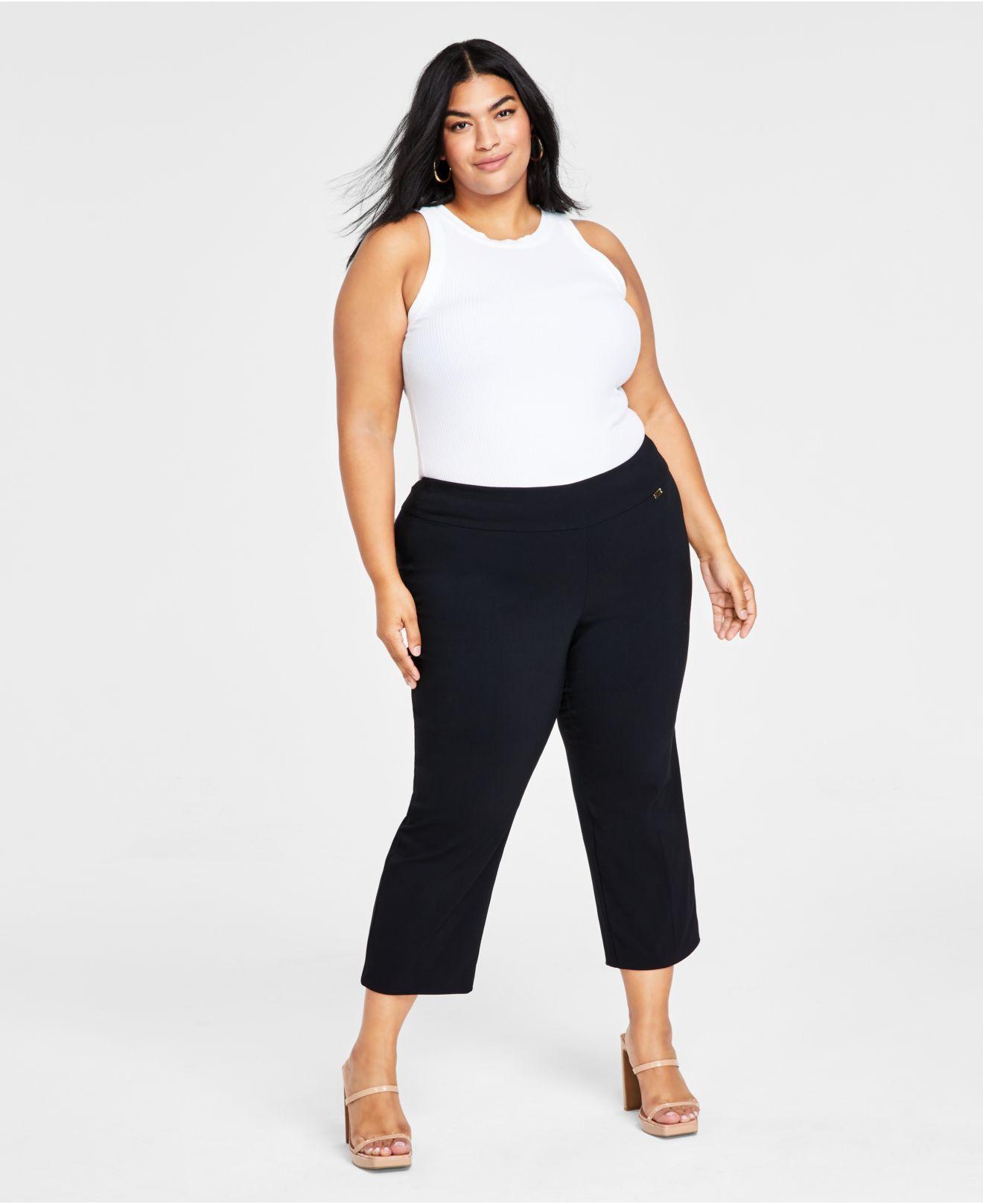 INC International Concepts Plus Size Mid-rise Pull-on Capri Pants, Created  For Macy's in Blue | Lyst