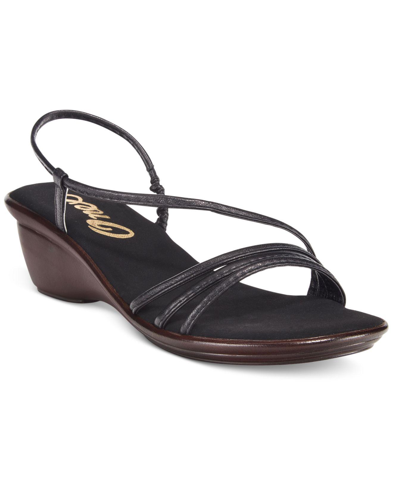Onex Brady Wedge Sandals in Black Lyst