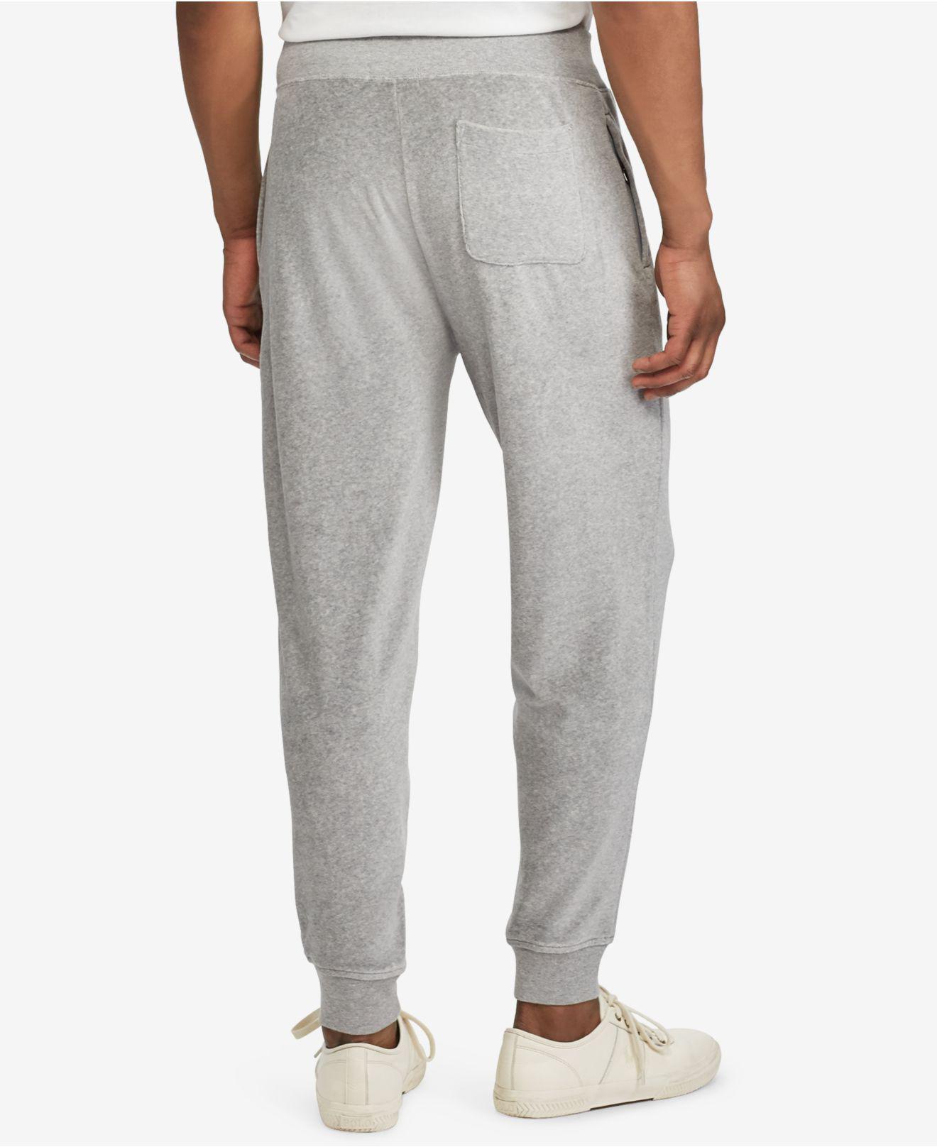 Polo Ralph Lauren Cotton Men's Velour Jogger Pants in Gray for Men - Lyst