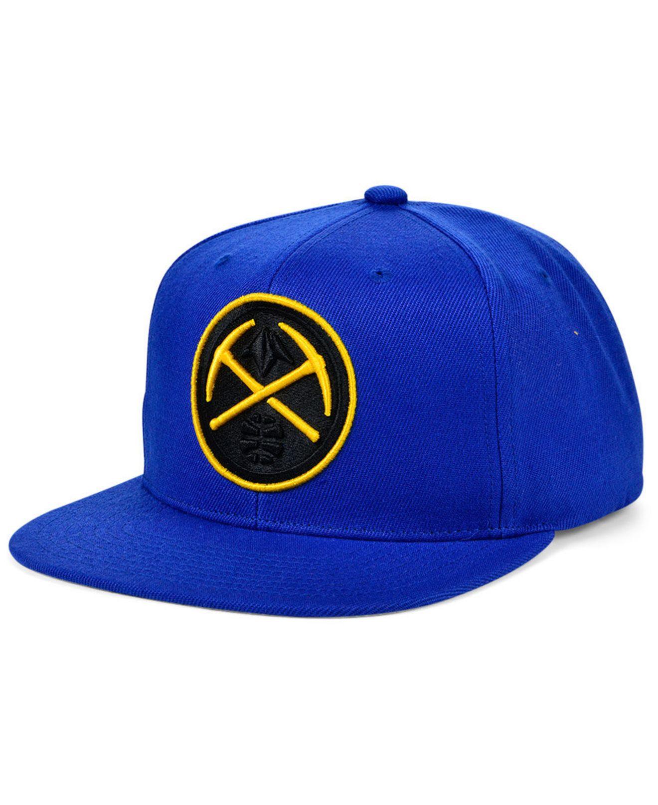 NBA Denver Nuggets Hardwood Classics Embroidered Logo Snapback Cap Hat Mens