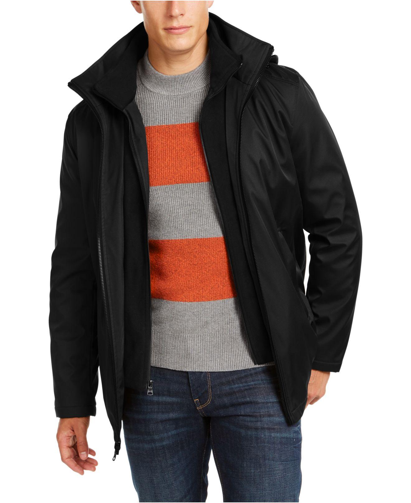 Calvin Klein Ripstop Full-zip Jacket With Fleece Bib in Black for Men ...