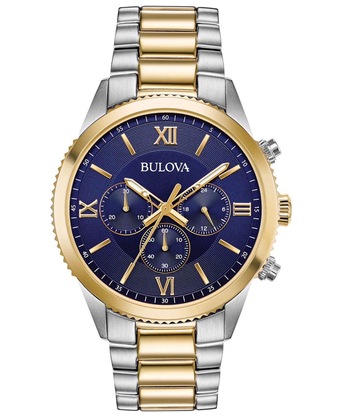 Bulova Chronograph Two-tone Stainless Steel Bracelet Watch 42.5mm ...