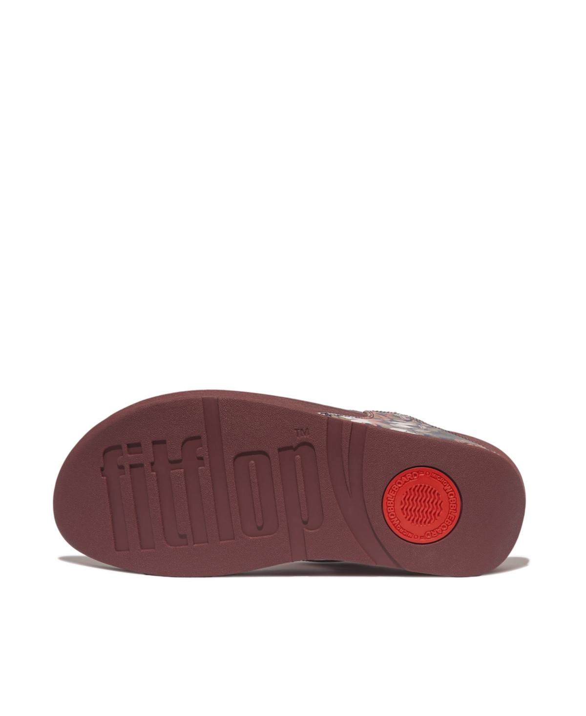 Fitflop Lulu X Jim Thompson Leather Toe Post in Brown | Lyst