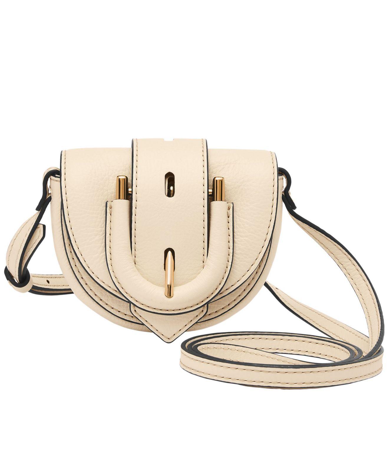 Fossil Harwell Mini Flap Crossbody Bag in Natural Lyst