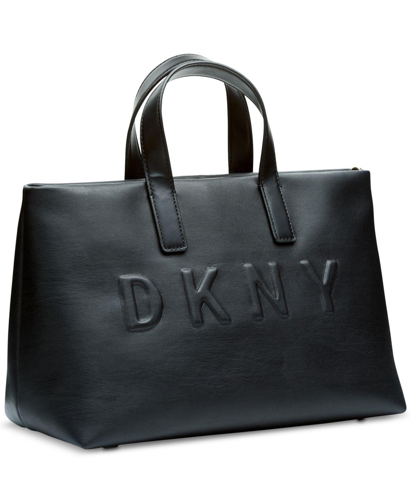 DKNY Synthetic Tilly Topzip Medium Tote in Black/Gold (Black) Lyst