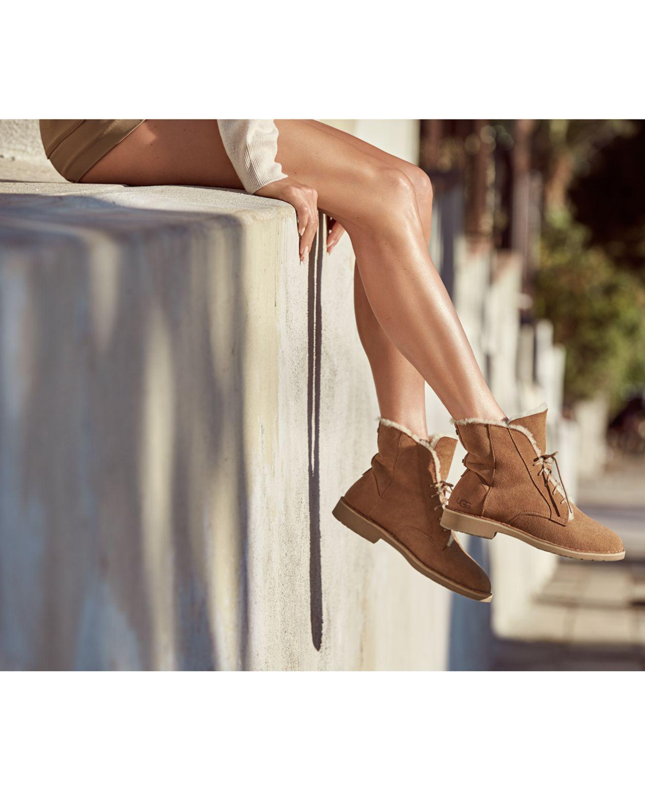 UGG Leather Quincy Suede Ankle Boots in Chestnut (Brown) - Save 42% - Lyst