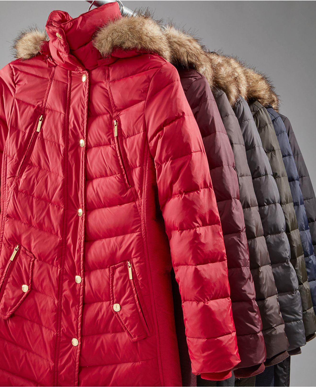 macy's red michael kors coat