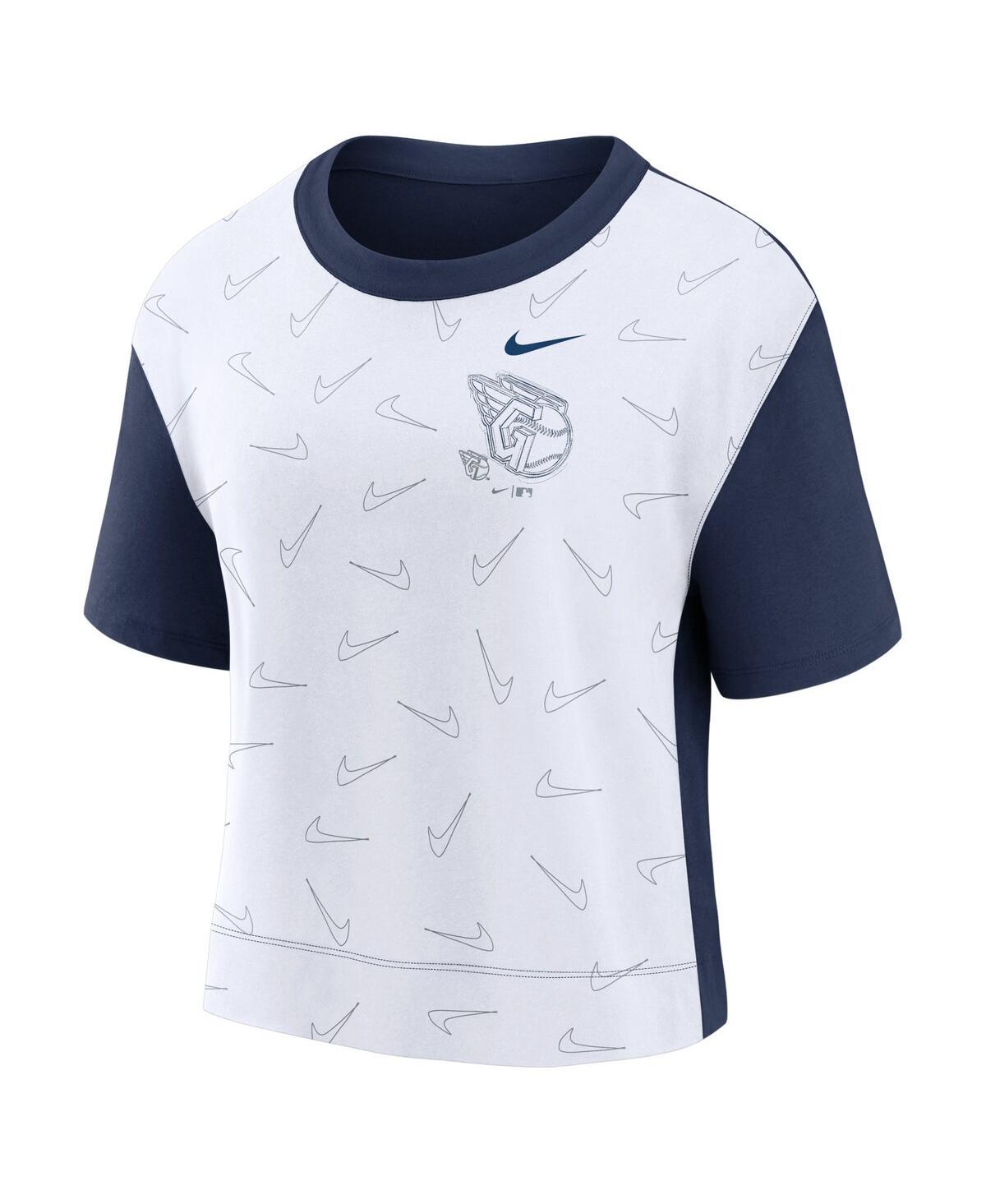 Women's Nike Red/Navy St. Louis Cardinals Modern Baseball Arch Tri-Blend Raglan 3/4-Sleeve T-Shirt