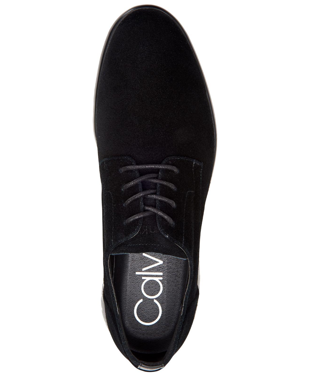 Calvin Klein Suede Teodor Dress Casual Oxfords in Black for Men - Lyst