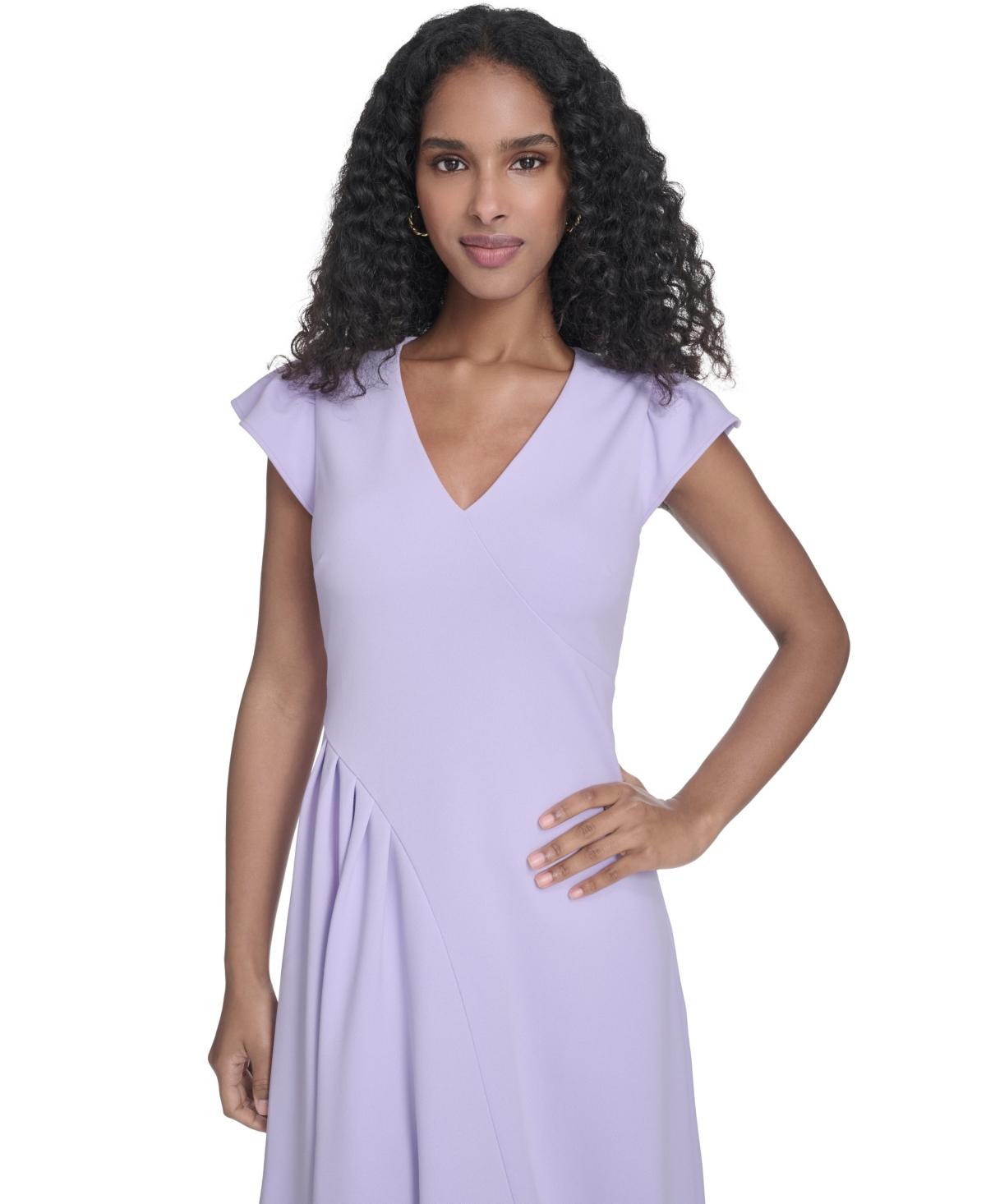 calvin klein ruched midi dress Calvin Klein Women's Side Ruched V-Neck Midi Dress
