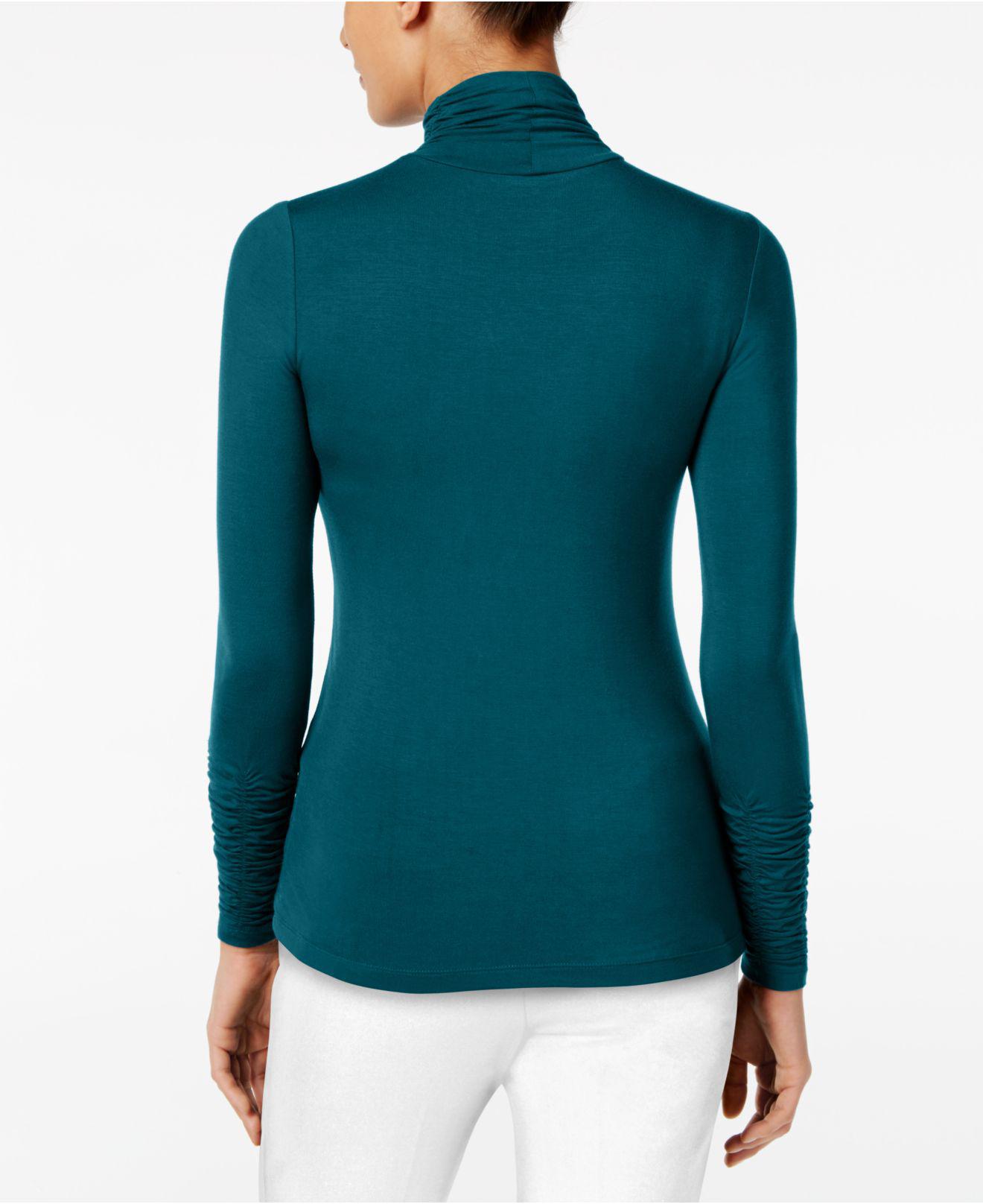 ruched turtleneck