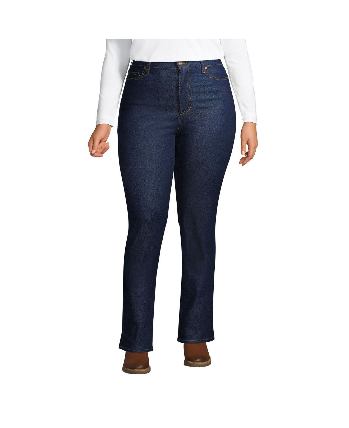 Lands' End Plus Size Recover High Rise Boot Cut Blue Jeans | Lyst
