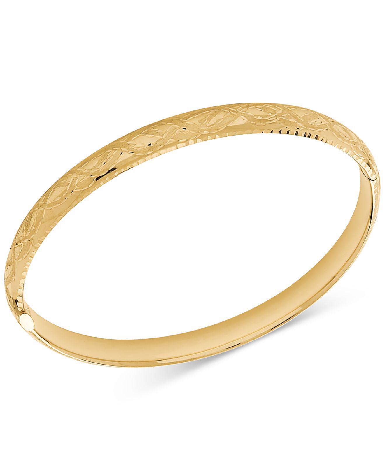 Lyst Macy S Engraved Bangle Bracelet In 14k Gold Metallic Macy S Women Metallic Engraved Bangle Bracelet In 14k Gold
