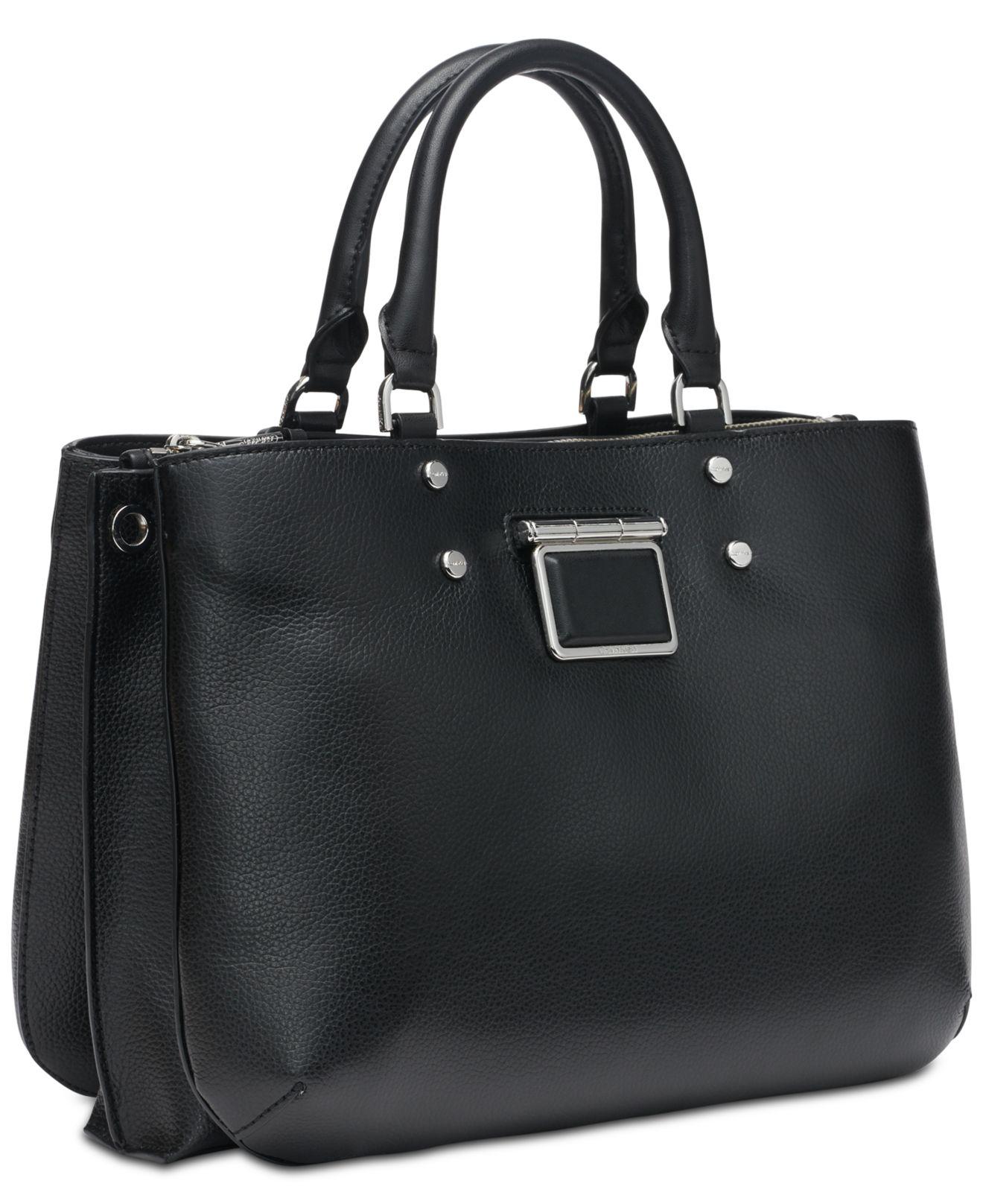 calvin klein dani leather satchel
