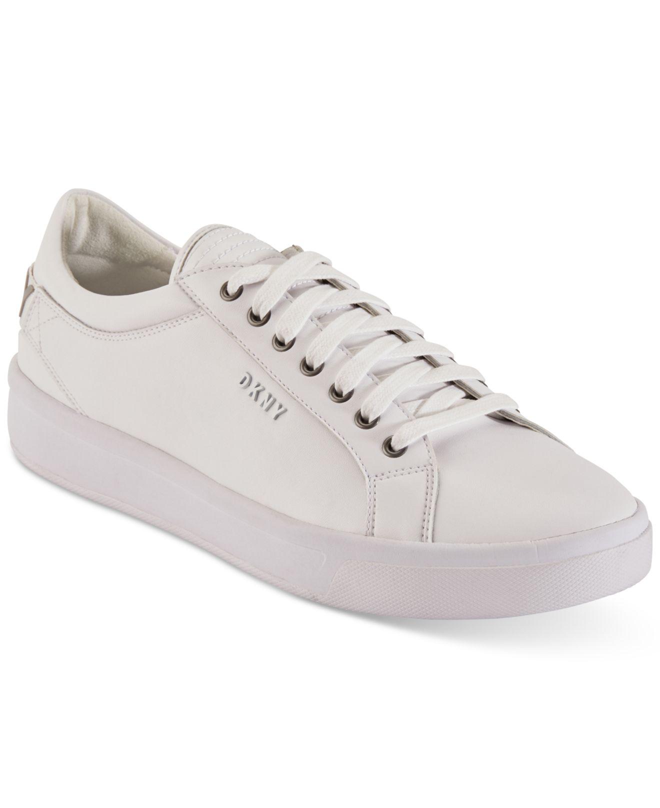 DKNY Leather Samson Lace-up Sneakers in 