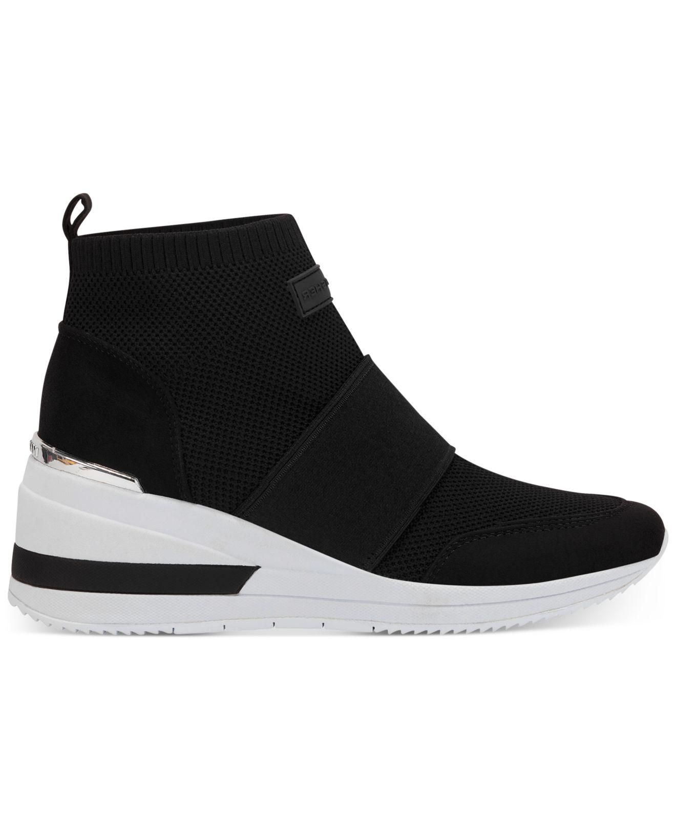 Marc Fisher Muscle Knit Wedge Sneakers in Black | Lyst