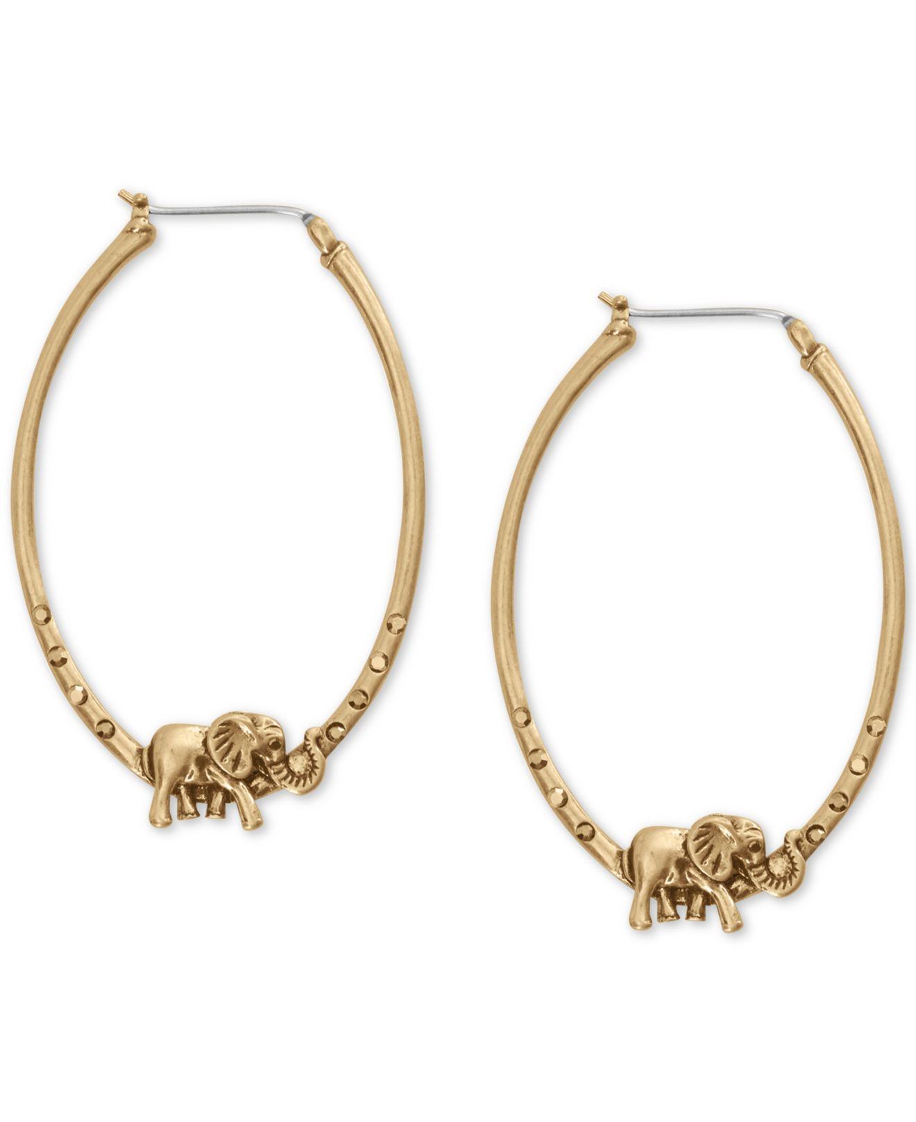 elephant hoop earrings