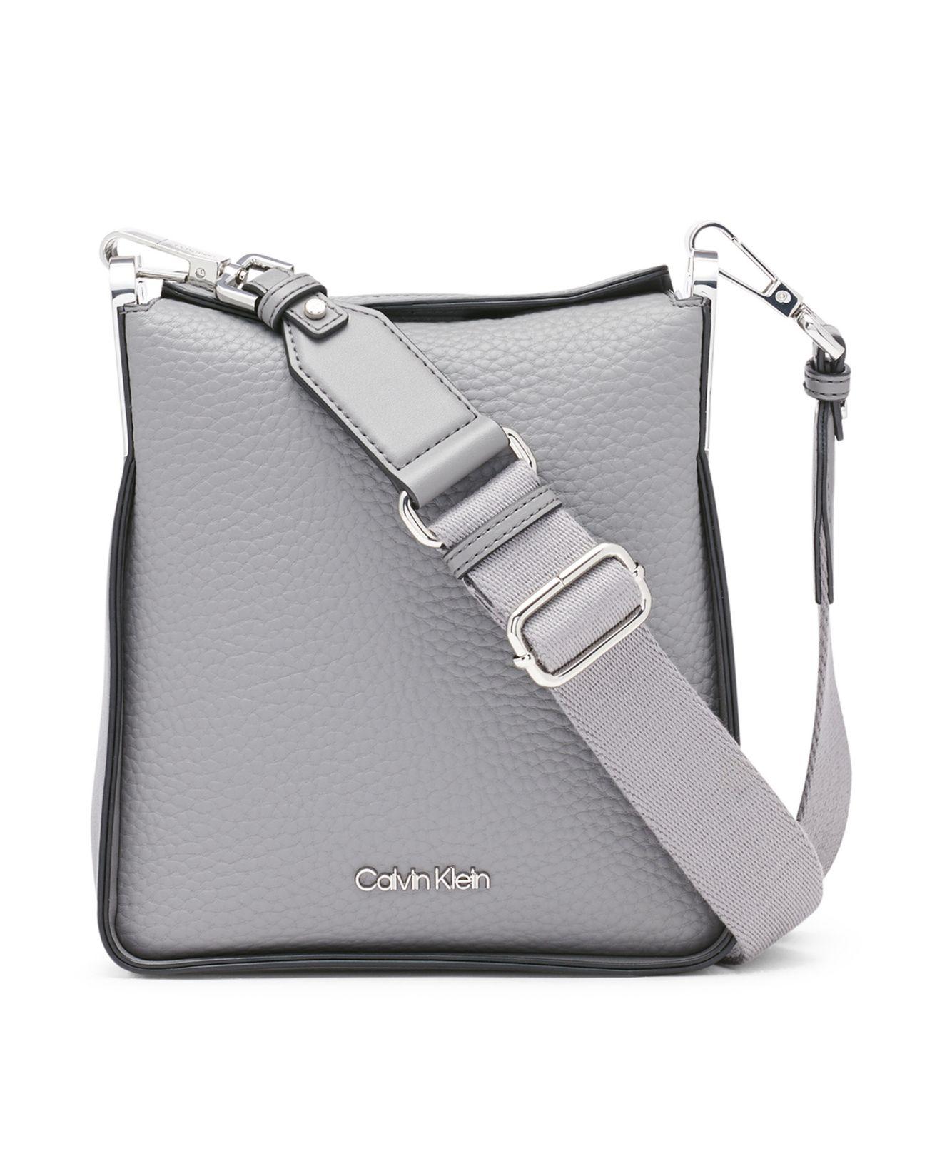 CALVIN KLEIN: crossbody bag in laminated nylon - Silver