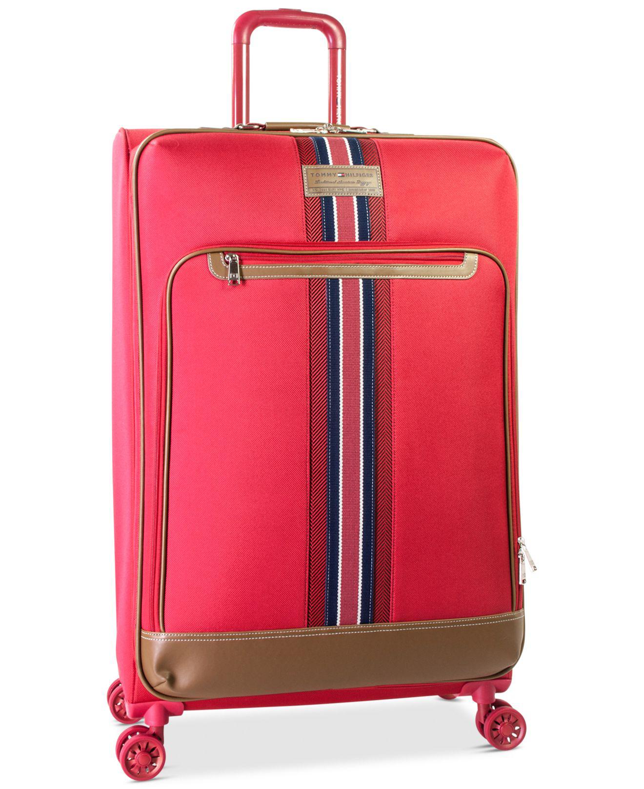 red tommy hilfiger luggage