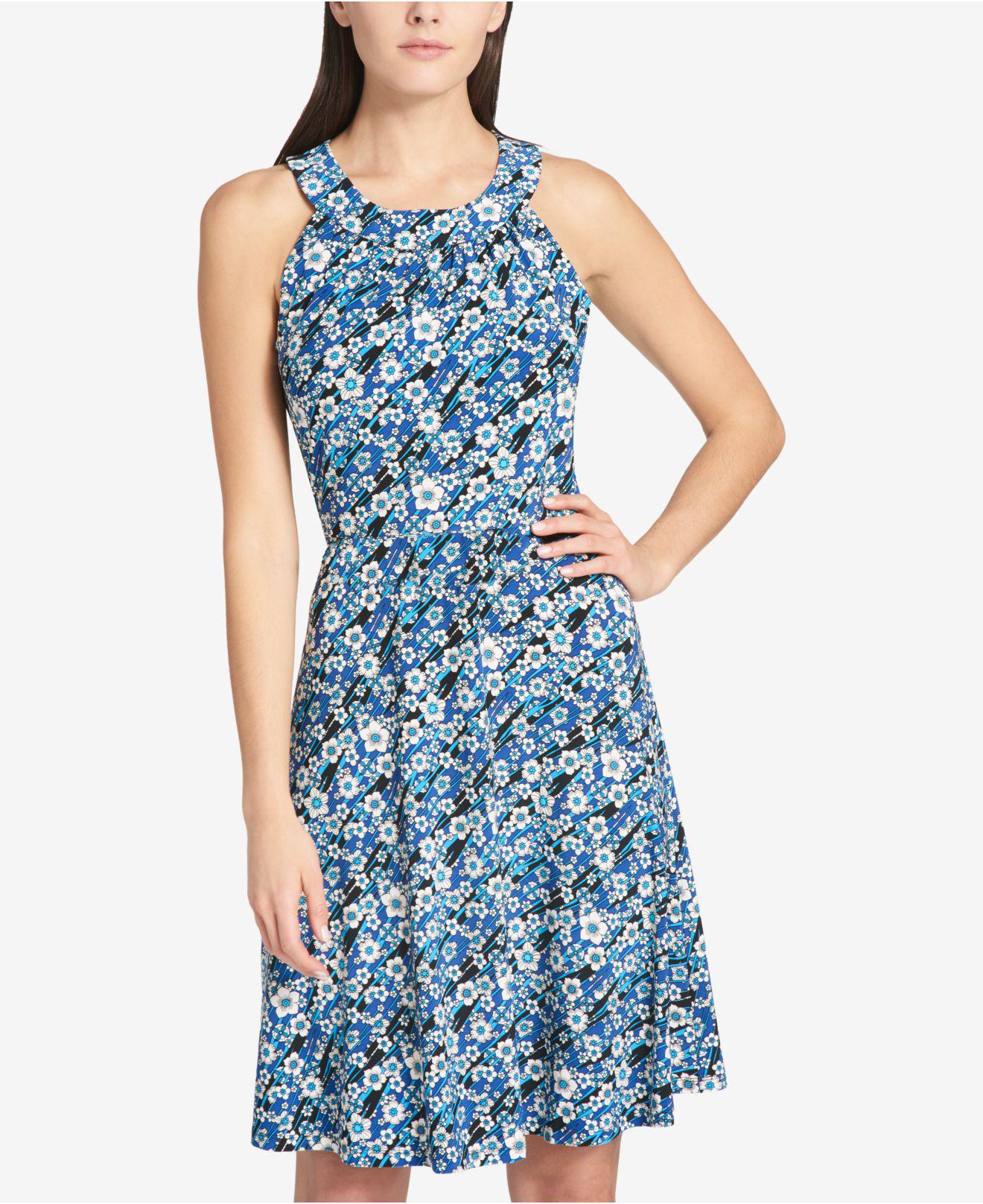 tommy hilfiger blue floral dress