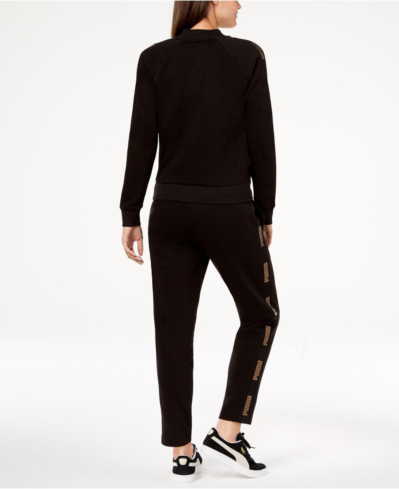 puma metallic logo track jacket