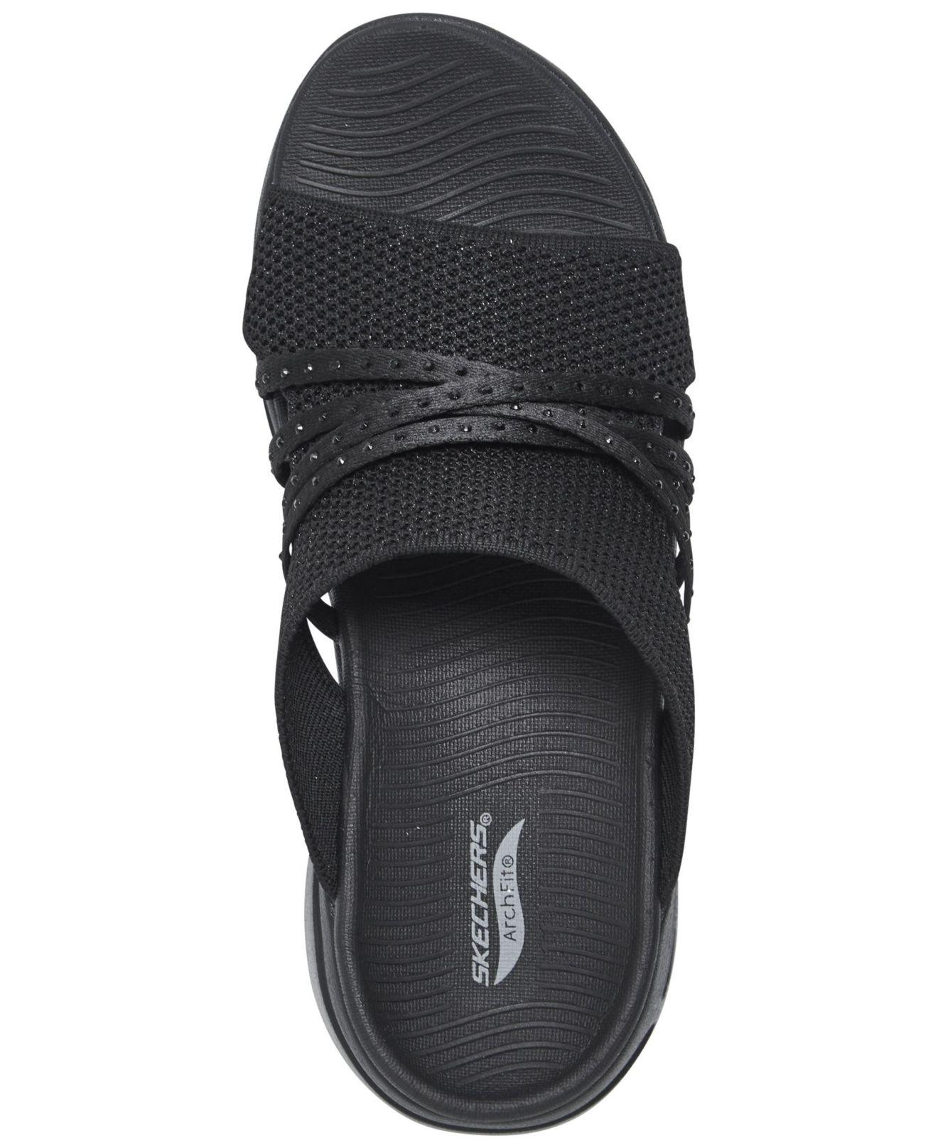 Skechers Go Arch Glisten Slide Sandals From Finish Line Black | Lyst