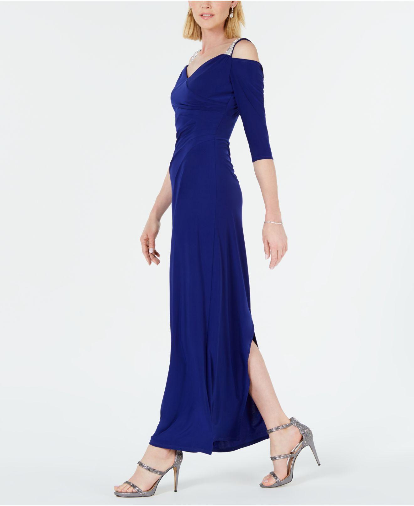 r and m richards cold shoulder gown