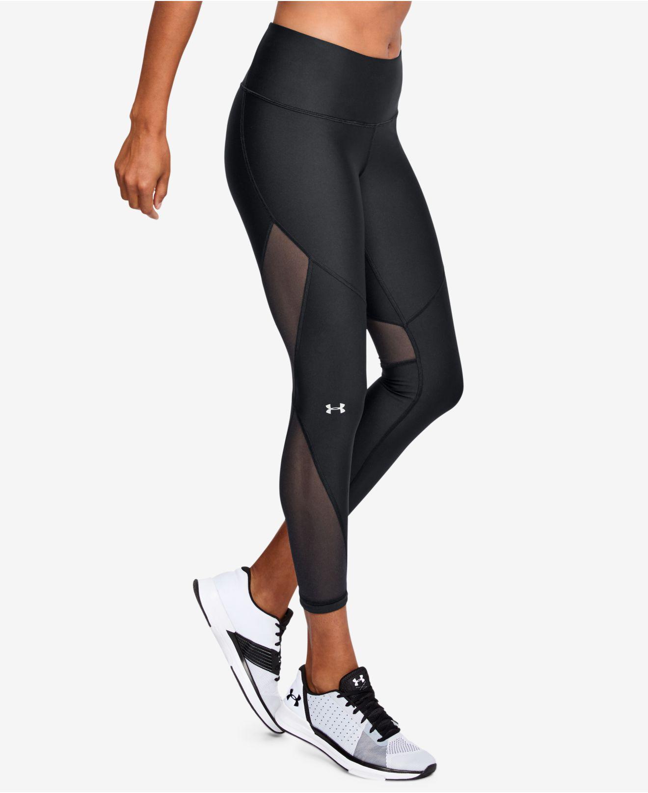 Black Under Armour HeatGear Perf Inset Graphic Womens Long Training Tights 