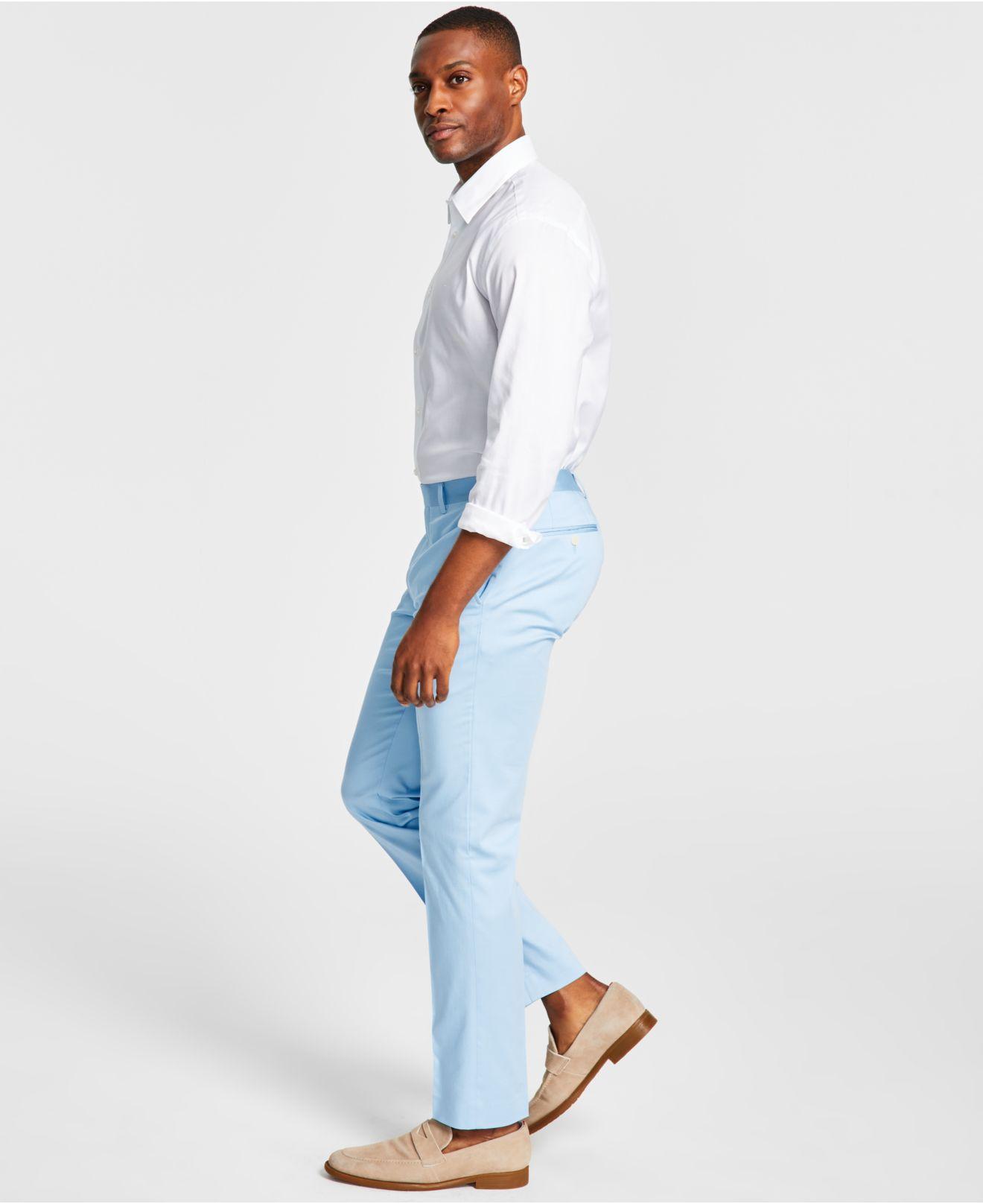 Calvin Klein Slim-fit Cotton Suit Pants in White for Men | Lyst