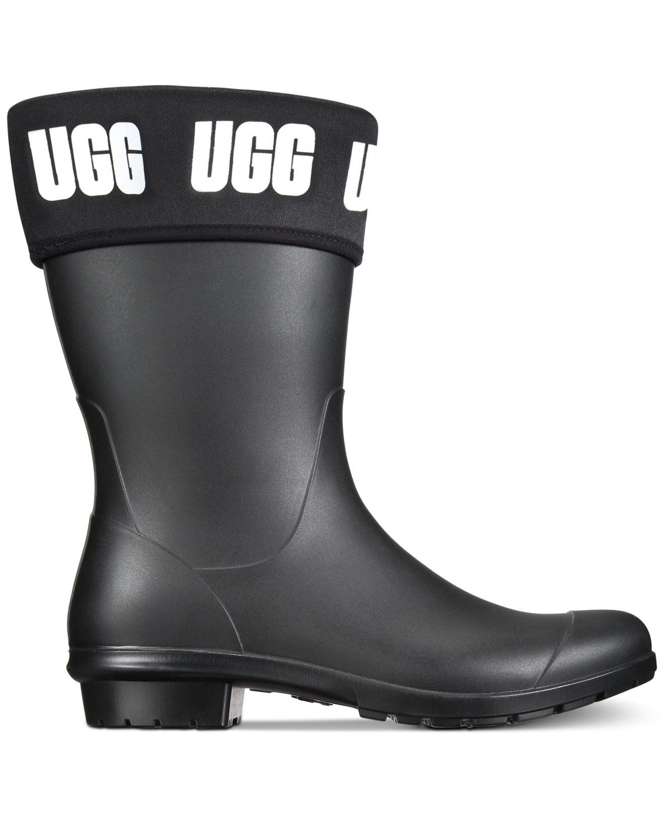 UGG Fur Sienna Matte Graphic Rain Boots 