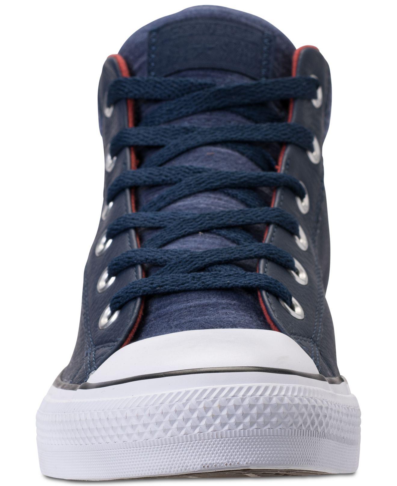 By law Rhythmic Donation Converse Men's Chuck Taylor All Star Street Mid Leather Casual Sneakers  From Finish Line in Blue for Men | Lyst