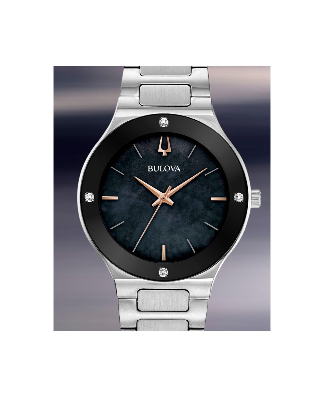 Bulova Futuro Diamond-accent Stainless Steel Bracelet Watch 32mm in