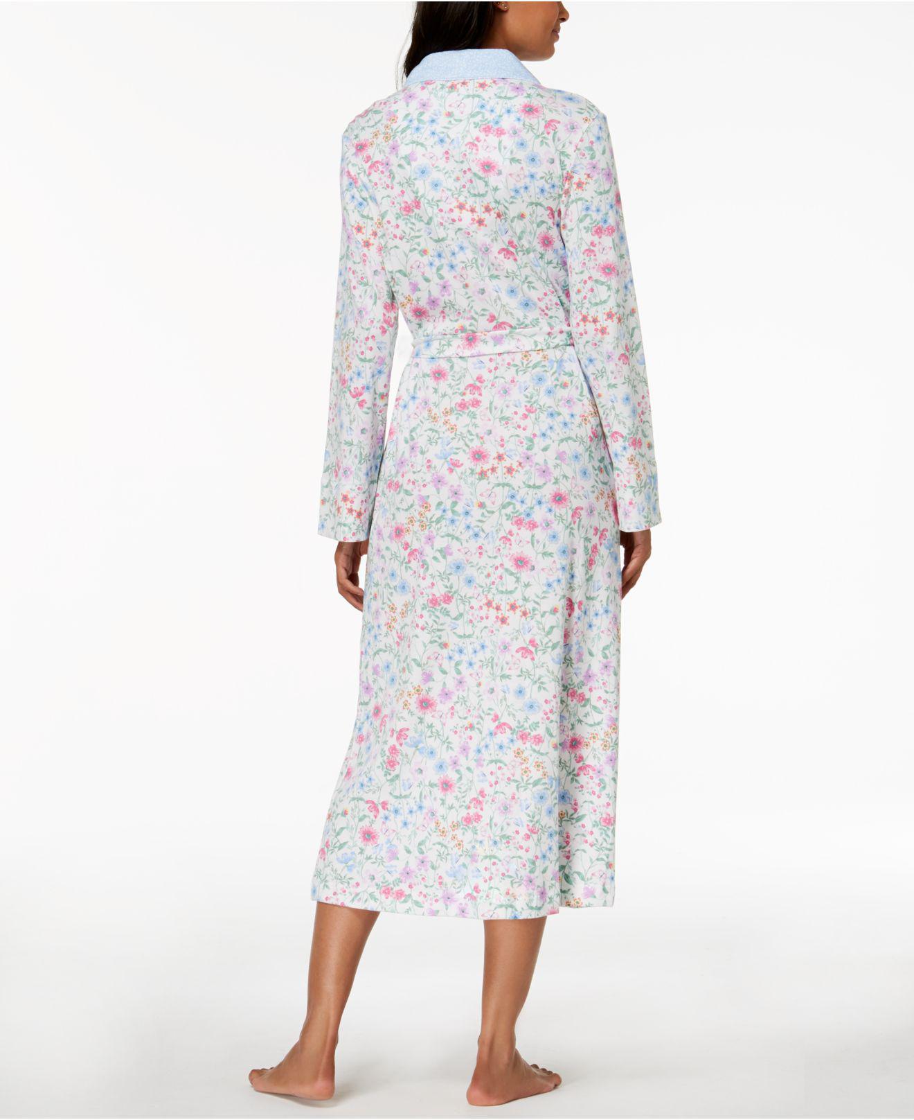 Miss Elaine Cotton Long Wildflowerprint Wrap Robe Lyst