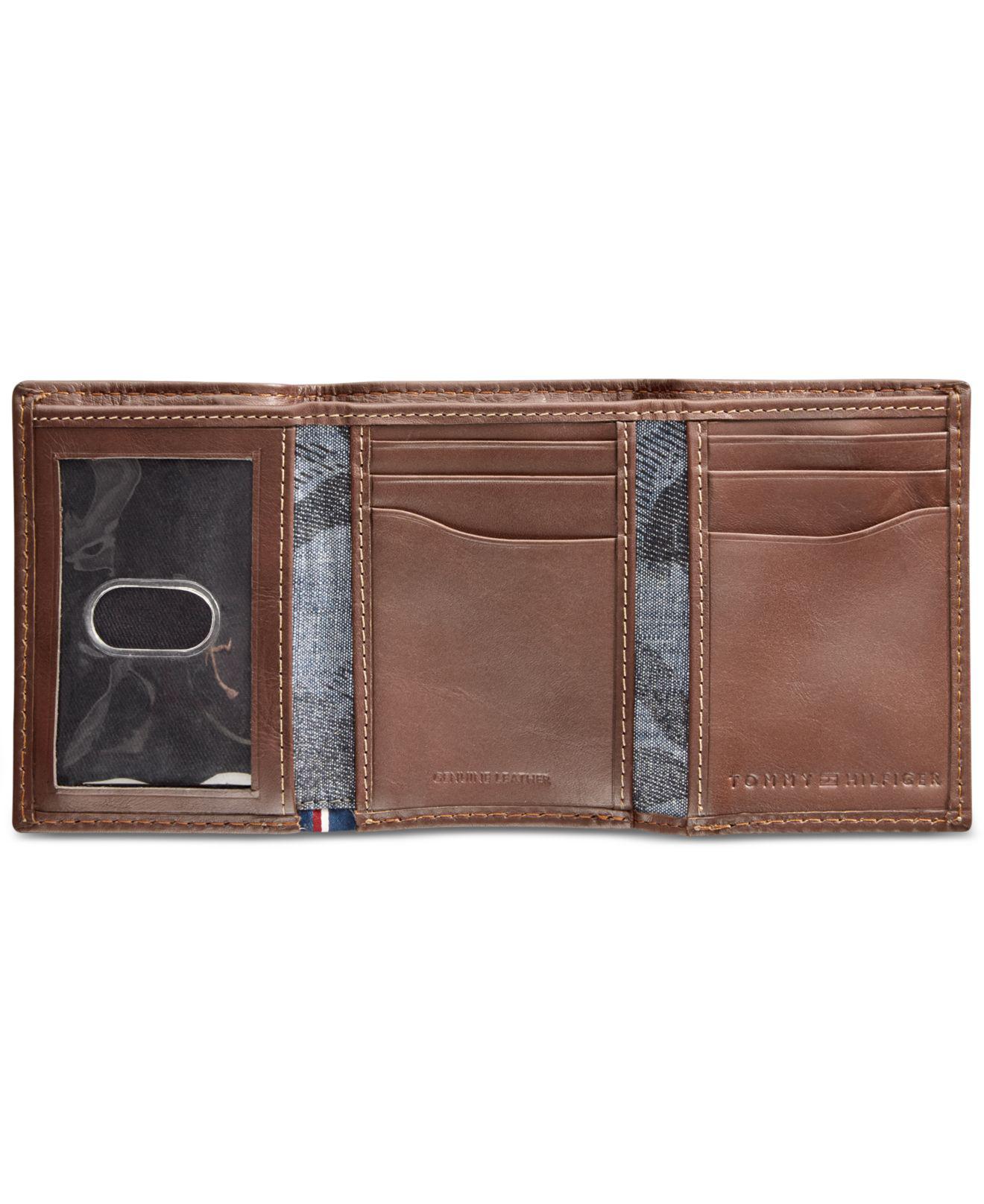 Tommy Hilfiger Leather Men's Logan Zipper Trifold Wallet in Tan (Brown) for  Men | Lyst