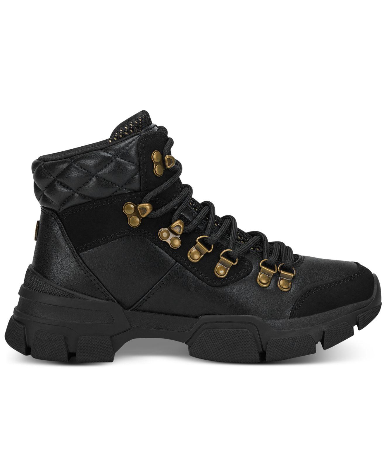 G by Guess Gbg Los Angeles Kix Hiker Boots in Black | Lyst