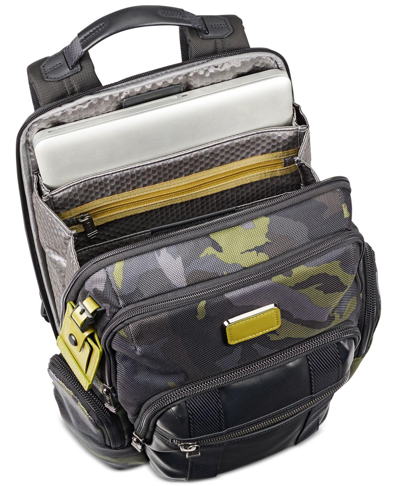 tumi green camo backpack