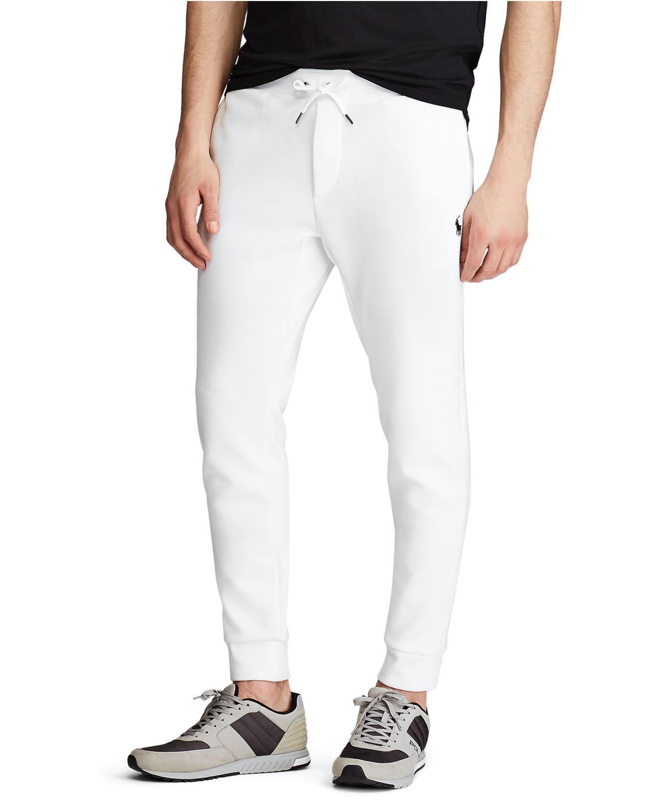 Polo Ralph Lauren Player Logo Double Tech Cuffed Sweatpants In White for  Men | Lyst