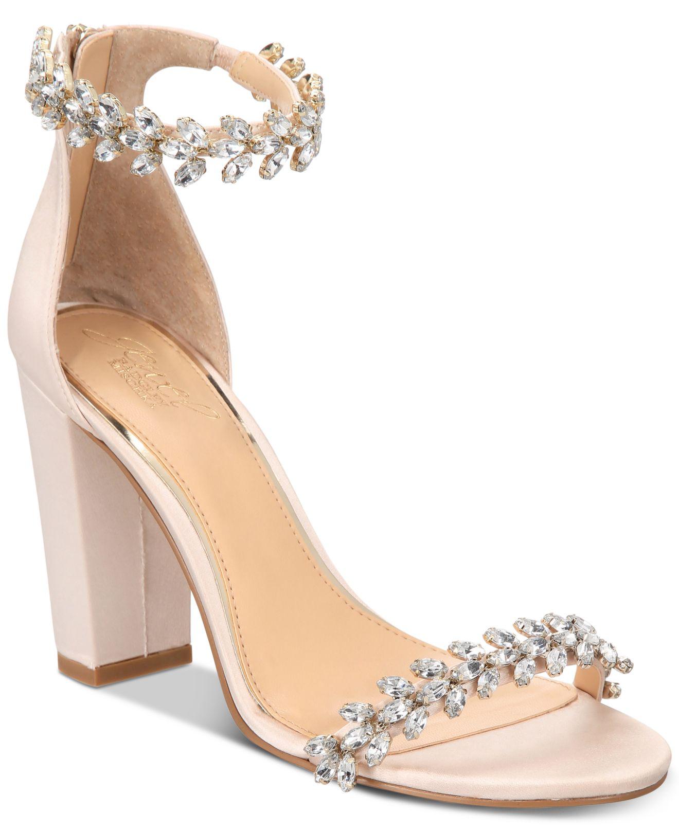 jewel by badgley mischka mayra embellished ankle strap sandal