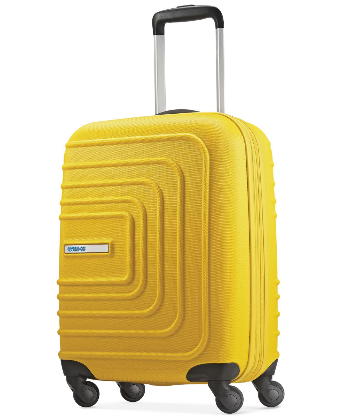 American Tourister Xpressions 20" Expandable Carry-on Hardside Spinner  Suitcase in Yellow | Lyst