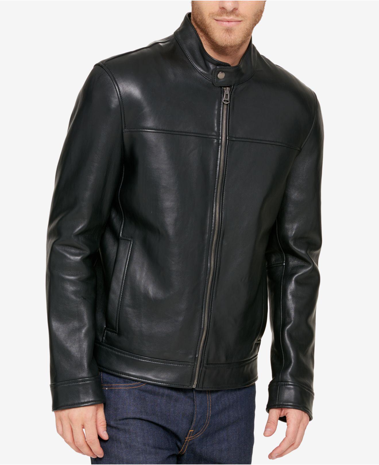 Black Men S Leather Moto Jacket With Removable Liner