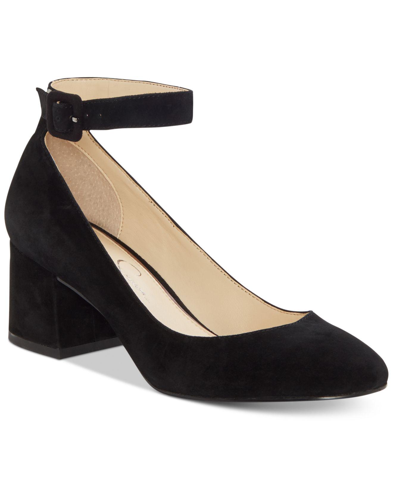 Macy's black suede pumps Clearance