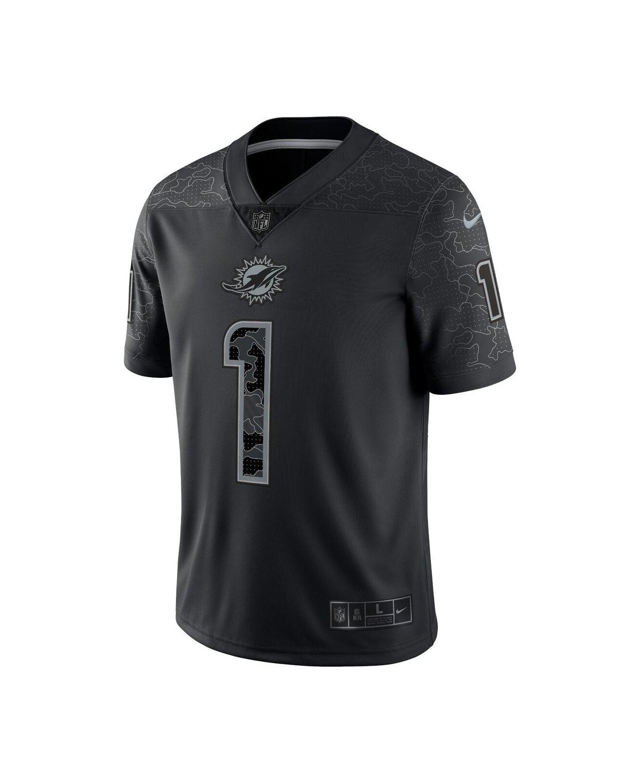Nike Tua Tagovailoa Black Miami Dolphins Rflctv Limited Jersey for
