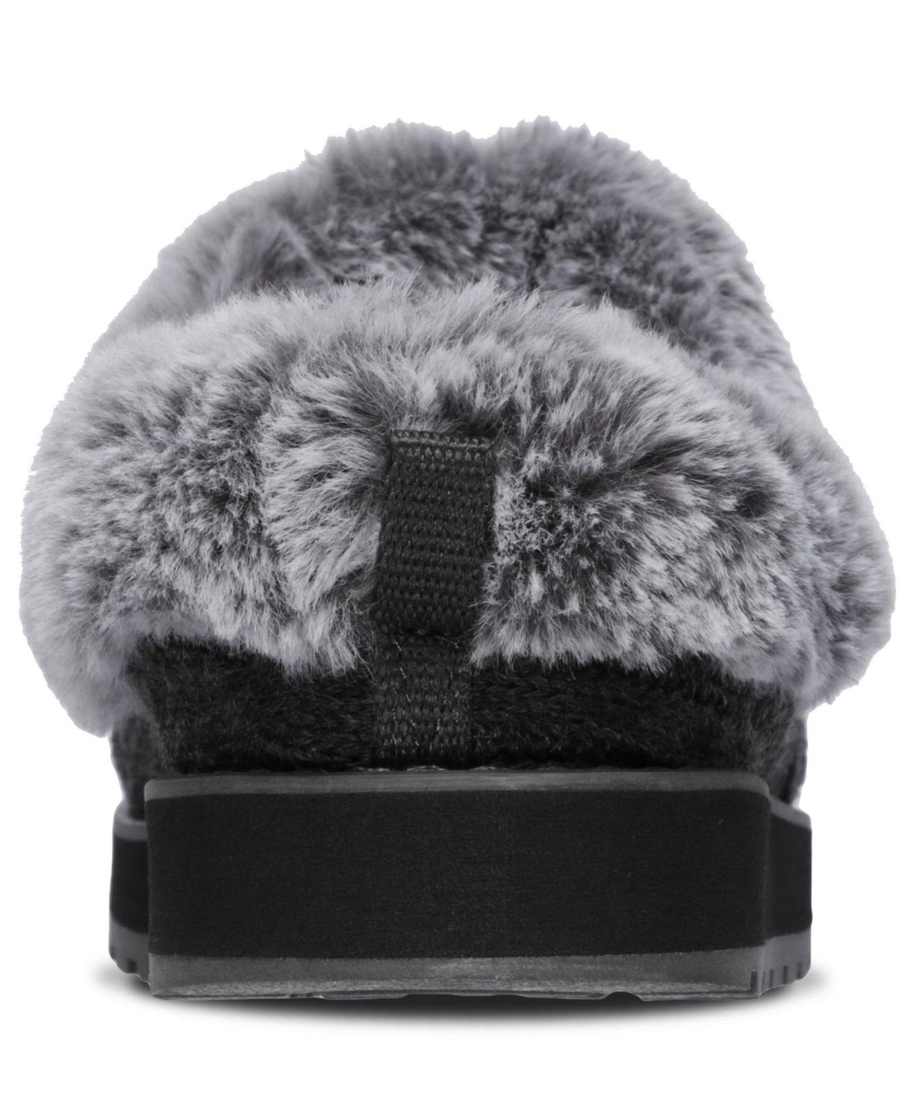 Skechers Bobs Keepsakes - Ice Angel Faux Fur Slippers From Finish Line in Charcoal (Gray) - Lyst