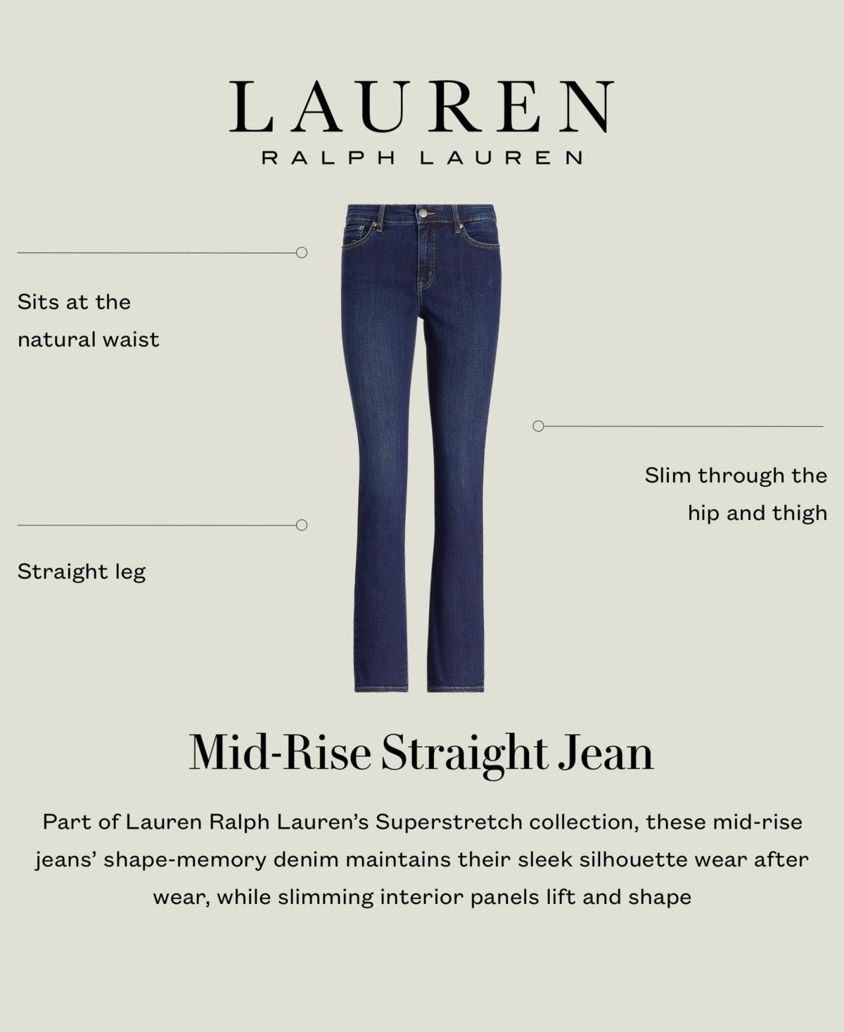 Lauren by Ralph Lauren Super Stretch Premier Straight Jeans in Black | Lyst