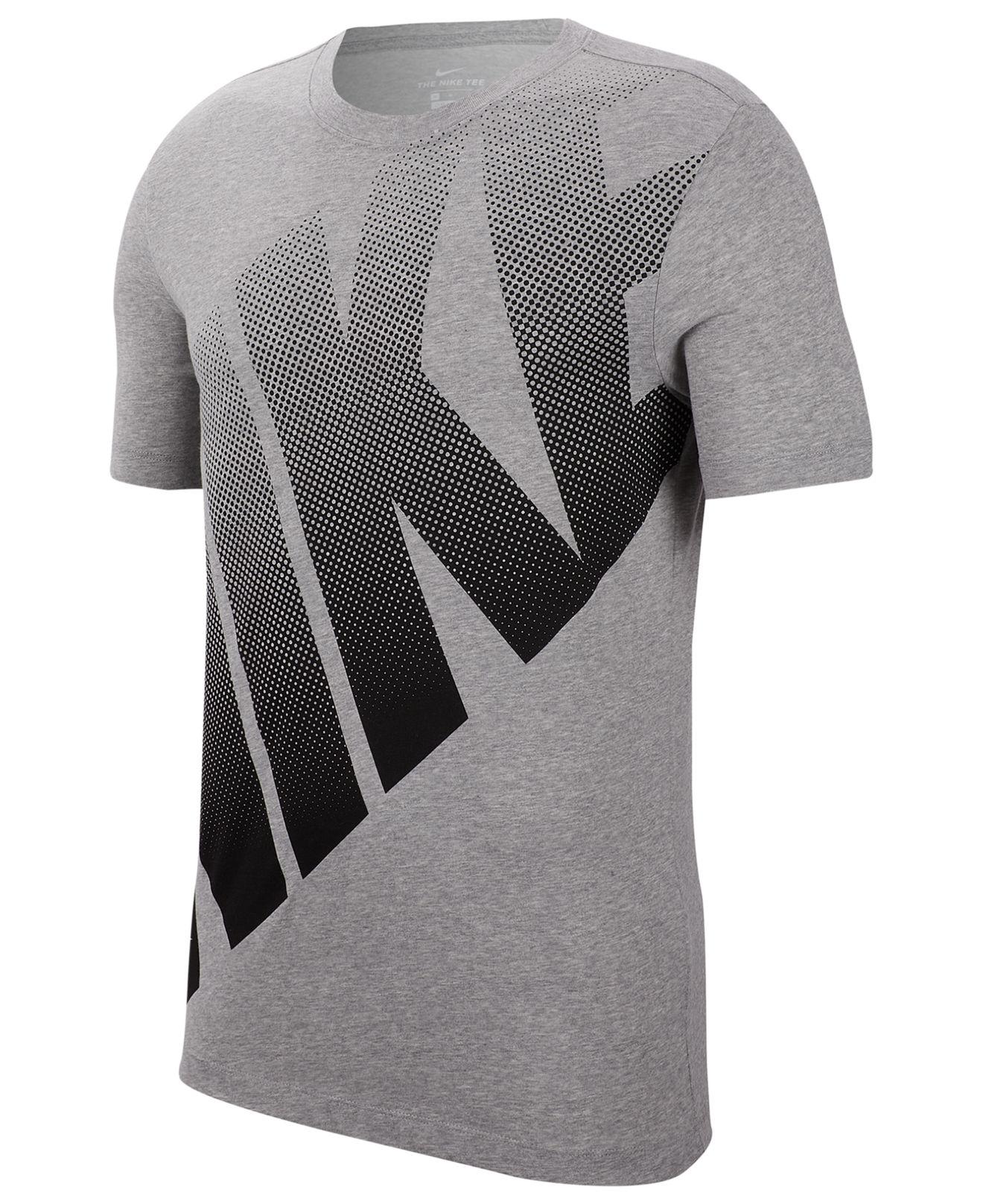 Nike Cotton Dri-fit Logo T-shirt in Dark Grey Heather (Gray) for Men - Lyst