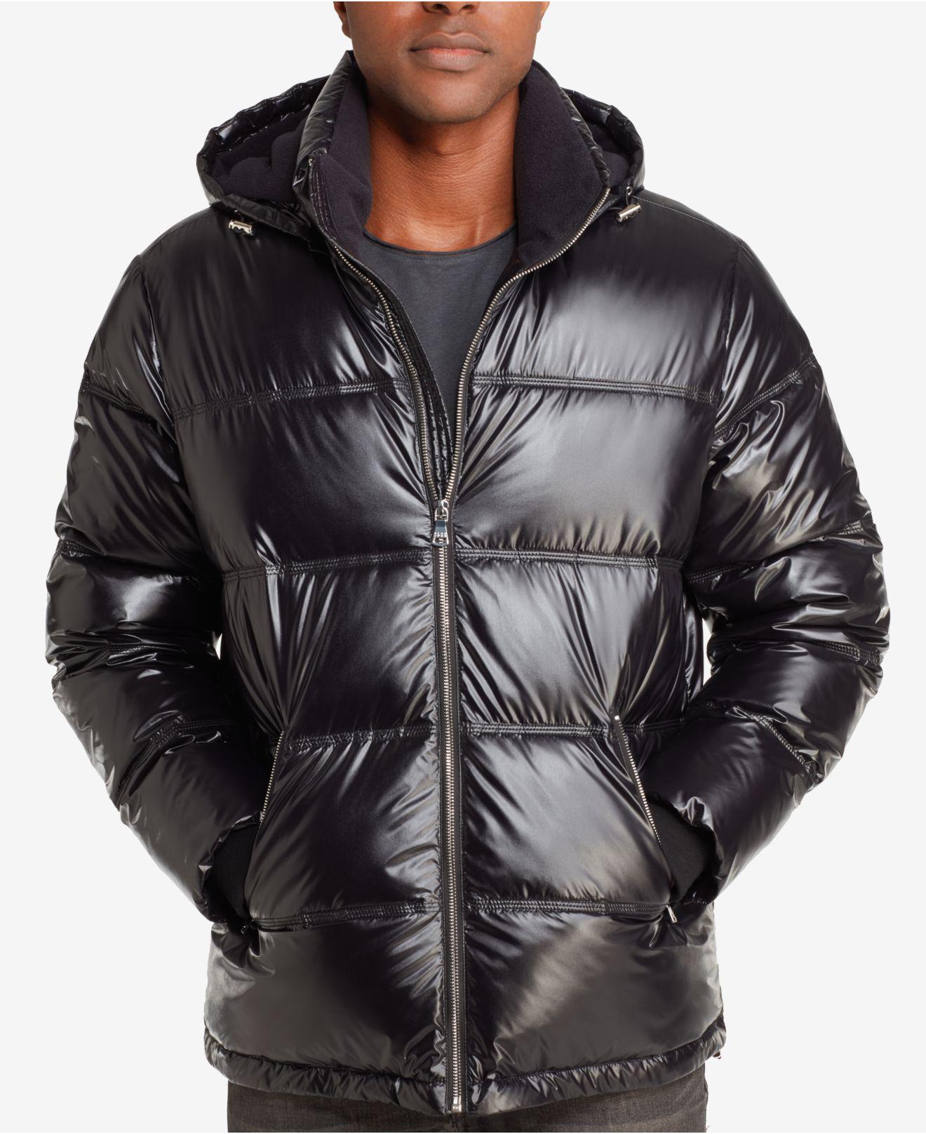 Sean John Men's Shiny Puffer Jacket in Black for Men - Lyst