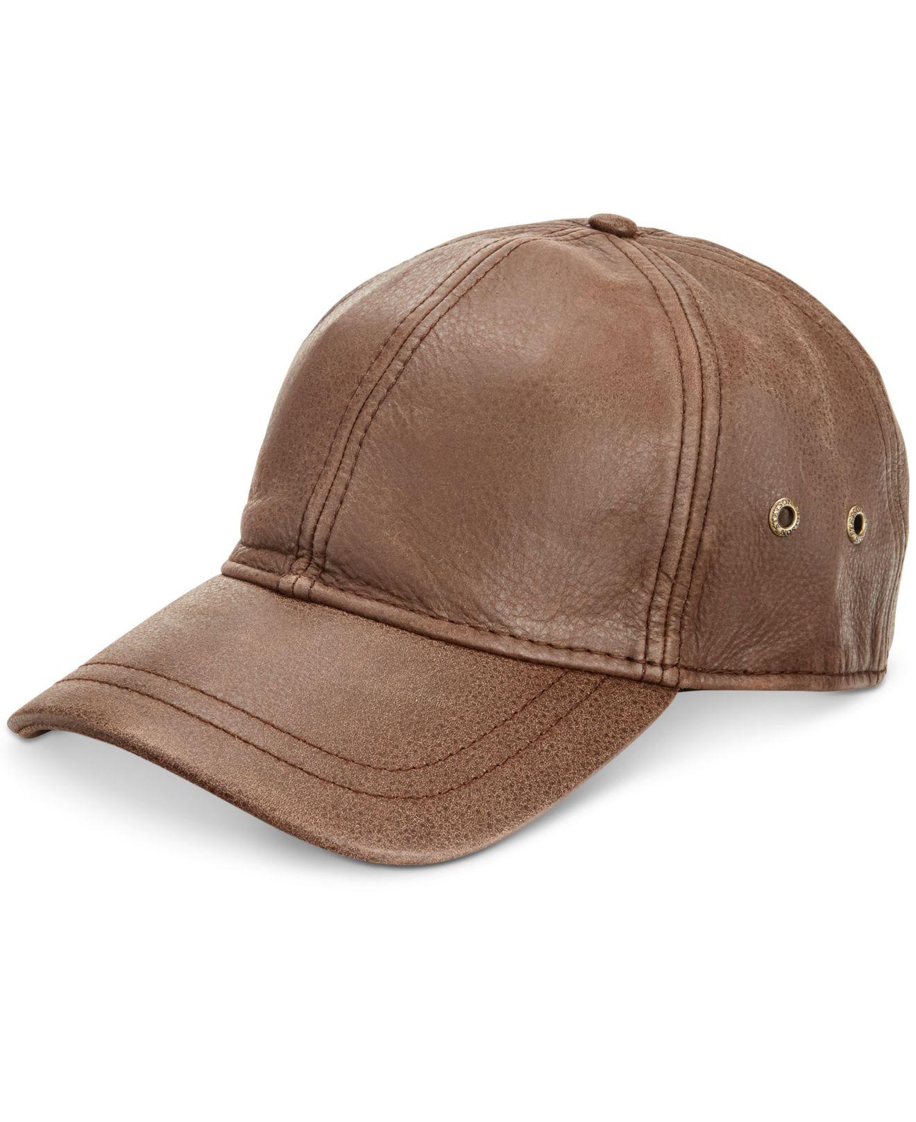 Stetson Men's Leather Baseball Cap in Brown for Men Lyst